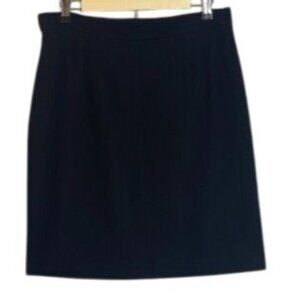Vintage Y2k Michael Kors Navy Blue Virgin Wool Blend Knee-Length Skirt Size 12